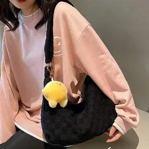 크로스 QKC482Z4 숄더백 수납력 무늬 좋은 여성용 가방 바둑판