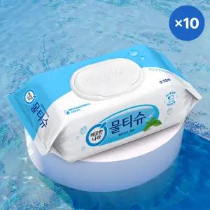 55 깨끗한나라 페퍼민트 물티슈 캡형 70매, 10개 190818