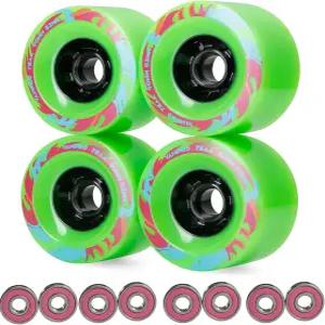 밴프로 DIY 전기 스케이트보드 롱보드 휠 90MM 9052 pu 순항 조각 프리스타일 플라이휠 608r 베어링 코어