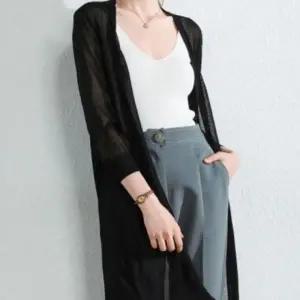 패션스타일 니트 롱 랩 커버 시스루 나디건 모던 가디건 체형 세트 여성 은은한 데일리