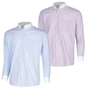 [파파브로] 국내제작 헨리넥 카라 배색컬러 남방 DE-SHAH-3369,70