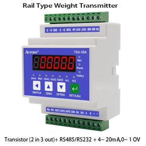 RS232 RS485 고정밀 레일 형 중량 송신기 계측기 계량 신호 증폭기 모듈 TDA08A MODBUS RTU