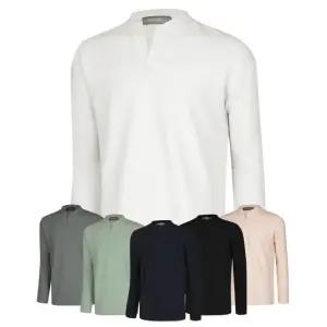 [파파브로] 남성 헨리넥 V트임 긴팔 티셔츠 SO-TSA-Q019