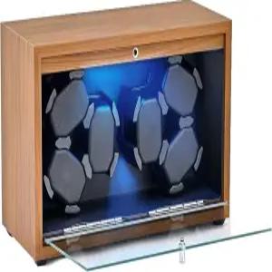 뉴메이킹 6 슬롯 자동 시계 와인더 세레니티 백라이트가 장착된 나무 케이스 초조용한 모터 여성용 및