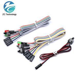 1PCS 65CM 슬림 PC Compute 마더 보드 전원 케이블 원래 켜기 끄기 LED 빛으로 재설정 스위치 푸시 버튼