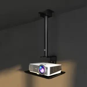 빔프로젝터 거치대 랙 받침대 행거 선반지지대 천장형 블랙 43-78cm