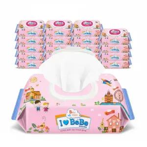 아이러브베베 아기물티슈 핑크 캡형 100매 20팩