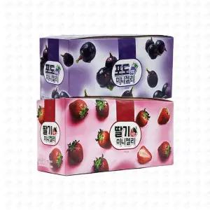 과일 모양 미니젤리 2종세트 곽 포도+딸기