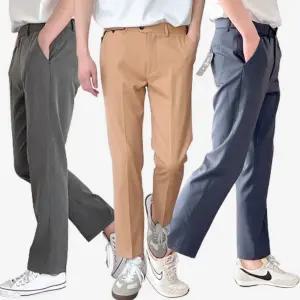 [아이에스이랩]9부 10부 옆밴딩 링클프리 슬랙스 팬츠 I5SL016