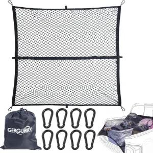 픽업 트럭 침대용 카고 네트 8개의 녹슬지 않는 카라비너가 장착된 대형 보관망 고탄성 신축성 4 x ~ 7 SUV