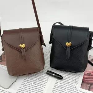 여성 레더 미니백 미니 크로스백 여행용 휴대폰 보조 가방