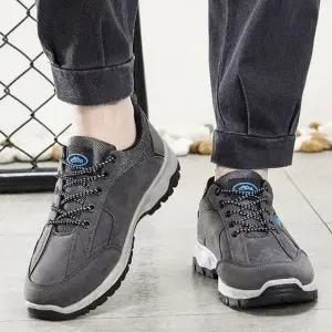 남성 워킹화 인조 스웨이드 배색 등산화 아웃도어 운동화 2색