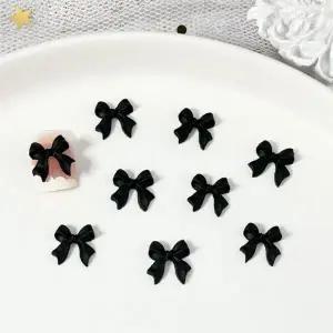 [하프클럽/]네일 파츠 젤 재료 셀프 10개입 블랙 화이트 리본 장식