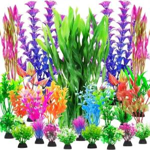 쿠스듀오비 어항 장식 식물 25개 플라스틱 액세서리 수족관