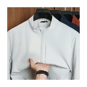 키체샵 남성 가을 캐주얼 트레이닝 차이나 야상사파리 야상 긴팔 커플 솔리드 일반 점퍼 HO3