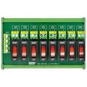 로커 스위치 열 차단기 과부하 보호기 8채널 배전 모듈 DIN 레일 마운트