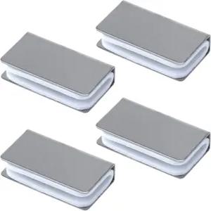 UTALIND 4팩 유리 클립 실버 스트라이크 플레이트 마그네틱 직사각형 터치 클램프 캐비닛 래치 도어 옷장