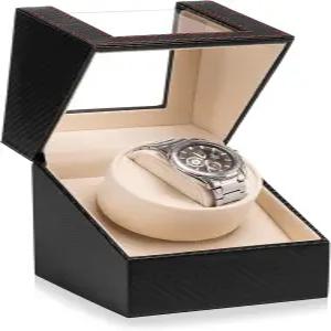 자동 시계용 Efaithtek 싱글 워치 와인더 일본산 콰이어트 모터 AC 어댑터 또는 배터리 전원이 장착된 회전