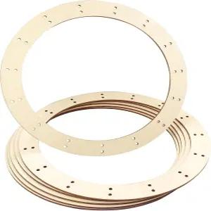 14인치 6팩 미완성 나무 화환 반지 공예품 꽃받침 액자(두께 0.15인치 구멍 30개 포함)