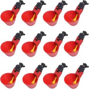 더블우드 12팩 완전 자동 가금류 음용 기계 치킨 물컵 (12개)