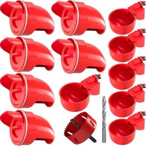 치킨 피더 노 웨이스트 자동 가금류 DIY 및 급수기 세트 6개 포트 키트