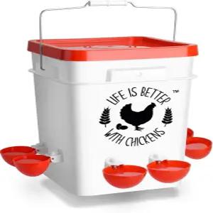 티게이드 치킨 워터러 5갤런 6개의 대형 자동 물컵 닭 오리와 거위를 위한