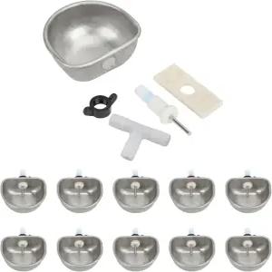 10개 토끼 스테인리스 애완동물 물그릇 디스펜서 자동 급수기 급수 시스템 키트 탈착식 걸이식 케이지