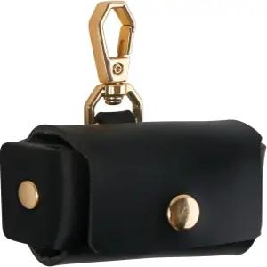 ASUNFO 개 링 베어러 베개 가죽 결혼 반지 홀더 상자 프로포즈 참여 블랙