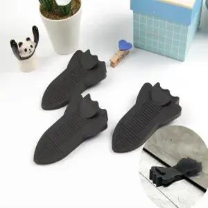 DIY자재 손잡이 부속 도어스토퍼 사무실 현관문 문닫힘방지 안전 고무 검정 1P