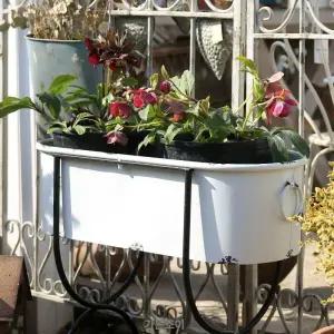 빈티지 법랑 꽃상자 베이비욕조 철제