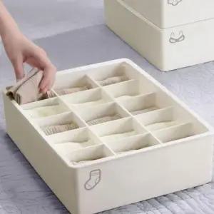 [생활] 리빙박스 양말 속옷 수납함 논슬립 정리 박스 3개 라운드