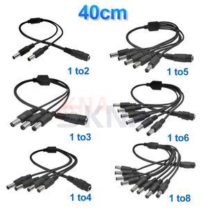LED 스트립 조명용 DC 전원 분배기 케이블 CCTV 카메라용 어댑터 커넥터 코드 5.5x2.1mm 1-2 3 4 5 68 웨이