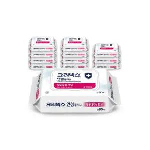 크리넥스 안심 물티슈 캡형 60매 12팩 {QHJ}