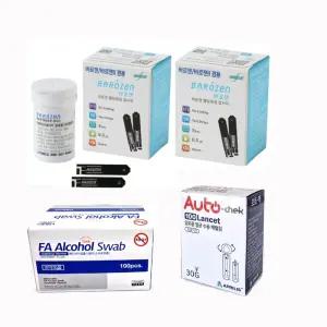 바로잰 혈당측정검사지 100매 솜 채혈침 당뇨 스틱 체크지 검사지 혈당지