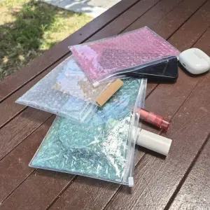 [셀러에이드]하트 뽁뽁이 트래블 파우치 지퍼 여행용