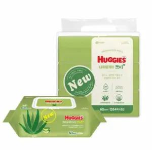 하기스 내츄럴케어 물티슈 캡형 64매 6개 세트 1P