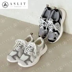 [애슬릿] 여성 스니커즈 소 가죽 메쉬 운동화 러닝화 발 편한