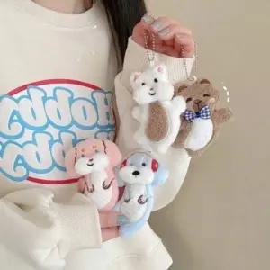발랄한 동물 데일리 4종 인형키링 클래식 애니멀 가 동물 열쇠고리 가방고리 인형 헤드폰폰
