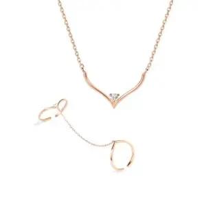 D4 S 연결반지 체인반지 운명주얼리 너클링 갈매기목걸이 브레이슬리