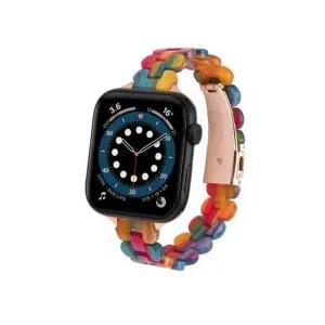애플워치 호환 슬림 레진 스트랩 42-44-45mm레인보우 스마트밴드 워치스트랩 스마트워치
