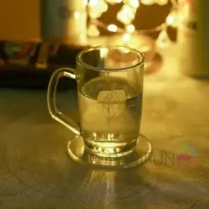 LED컵받침 퓨어화이트 LED코스터 술집소품 원형컵받침 컵받침세트 예쁜컵받침