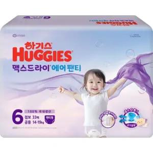 하기스 맥스드라이 에어 팬티 6공용 점보 33매 x2