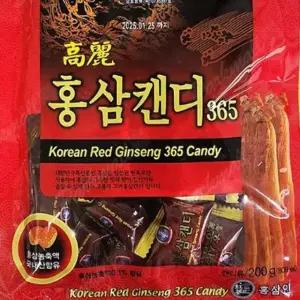 홍삼캔디 200g X 4 봉지 홍삼 젤리 절편 캔디 인삼 정 고려 차 과자 간식 선물용 특판