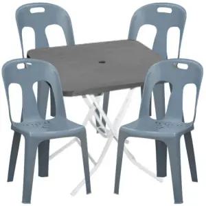 플라스틱 회색 등받이의자 사각 테이블 세트 포차 포장마차 탁자 편의점 야외 행사 학교