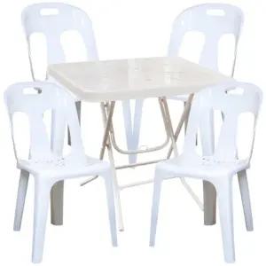 플라스틱 흰색 등받이의자 사각 테이블 세트 포차 포장마차 탁자 편의점 야외 행사 학교