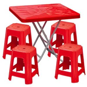 플라스틱 에덴 사각의자 사각 테이블 빨강 세트 포차 포장마차 탁자 편의점 야외 행사 학교