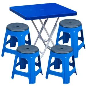 플라스틱 회전 의자 테이블 파랑 세트 사각 포차 포장마차 탁자 편의점 야외 간이 행사 학교