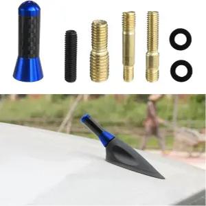 Augeny 차량용 쇼트 안테나 AM/FM 라디오 수신용 나사로 교체하는 탄소 섬유 차량 액세서리(1.37인치