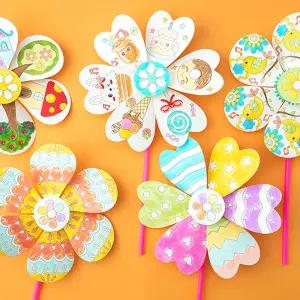 [문구티쳐] 민화샵 종이 꽃 바람개비만들기 DIY 만들기세트 8종 야외놀이 바람게비