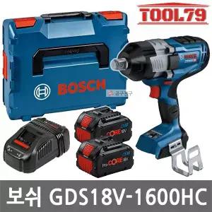 보쉬 GDS18V-1600HC 충전 임팩트렌치 하이토크 임팩렌치 ProCORE 18V 8.0Ah 배터리 2팩 19mm 엔빌